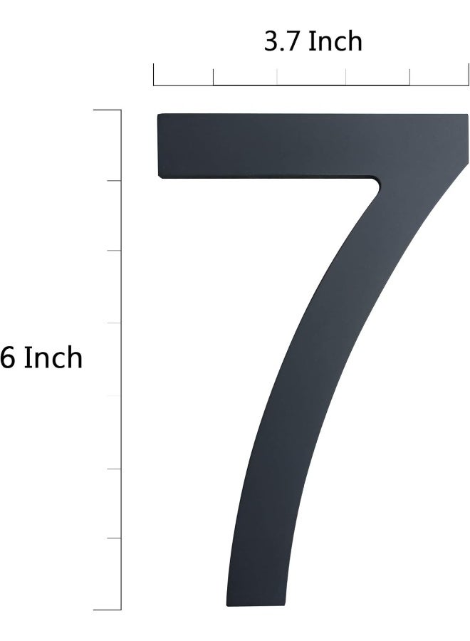 BetLight 6 Inch House Numbers- Modern Floating Stainless Steel Home Address Number Elegant Black Finish, Number 7 - Image 3